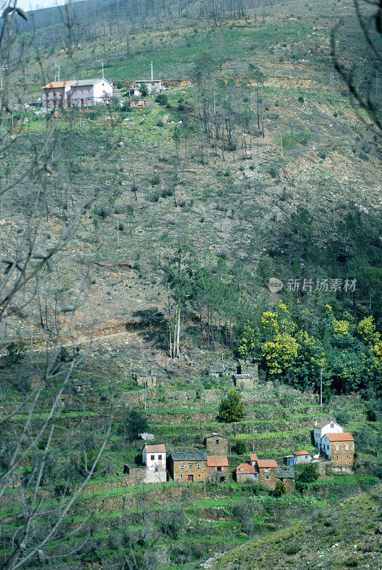 葡萄牙北部Serra da Estrela山脉的村庄